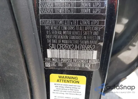 2018 Land Rover Discovery Sport Hse из США, поврежденный, VIN SALCR2RX2JH765852